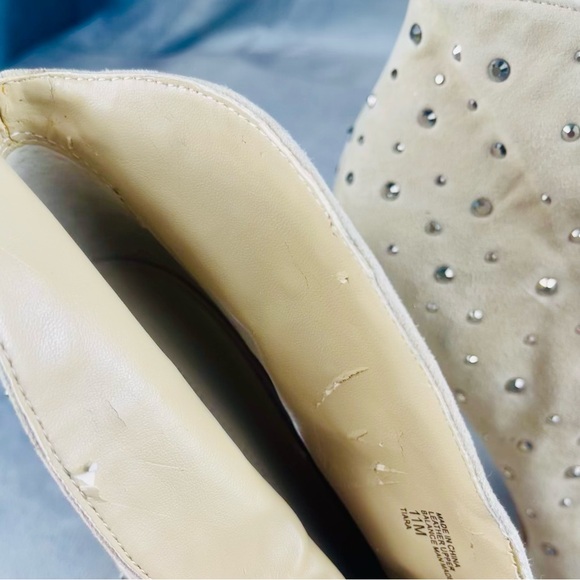 INC International Concepts Beige Peep-Toe Heels with Studded Rhinestones 11M - Picture 11 of 12